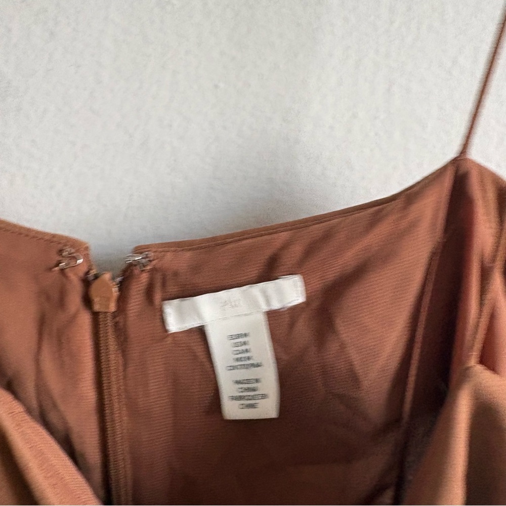 H&M Sz M Brown Flowy Minimalist Maxi Dress - Picture 5 of 12